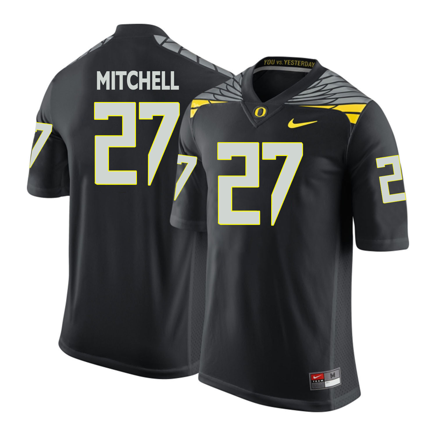 oregon ducks black terrance mitchell college football portrait jersey