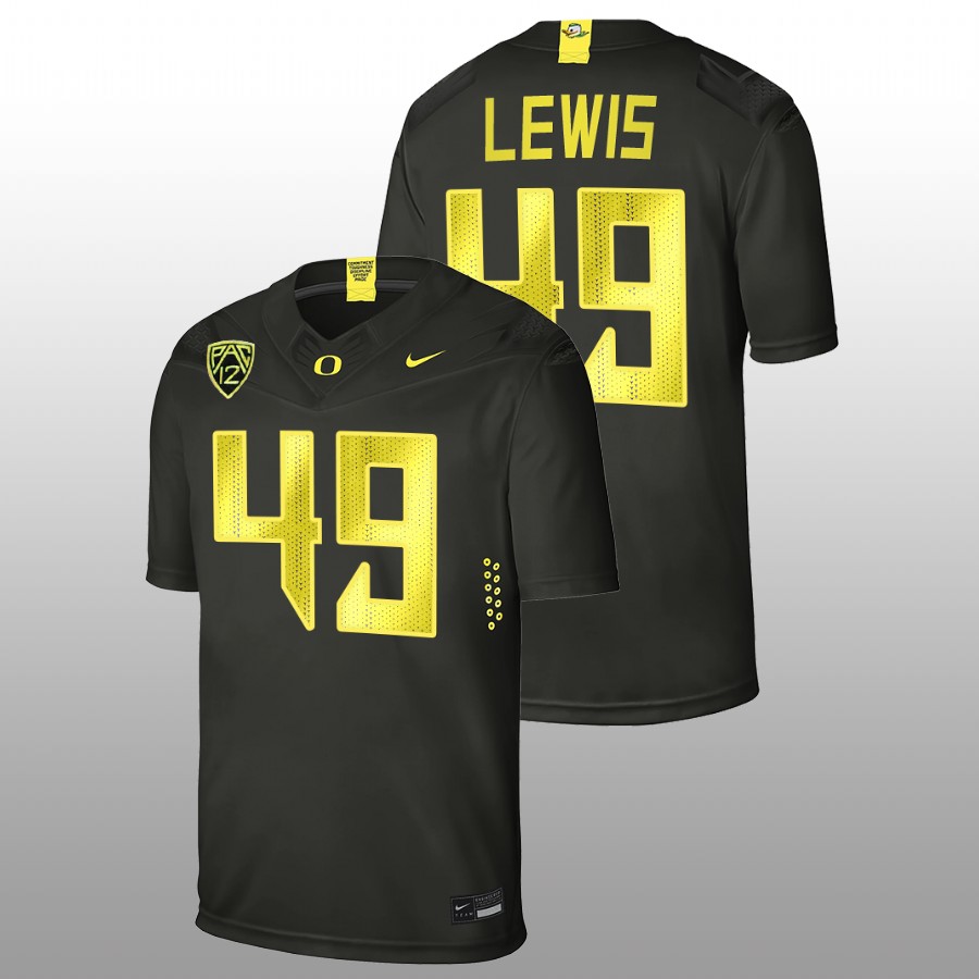 oregon ducks camden lewis black college football men jersey