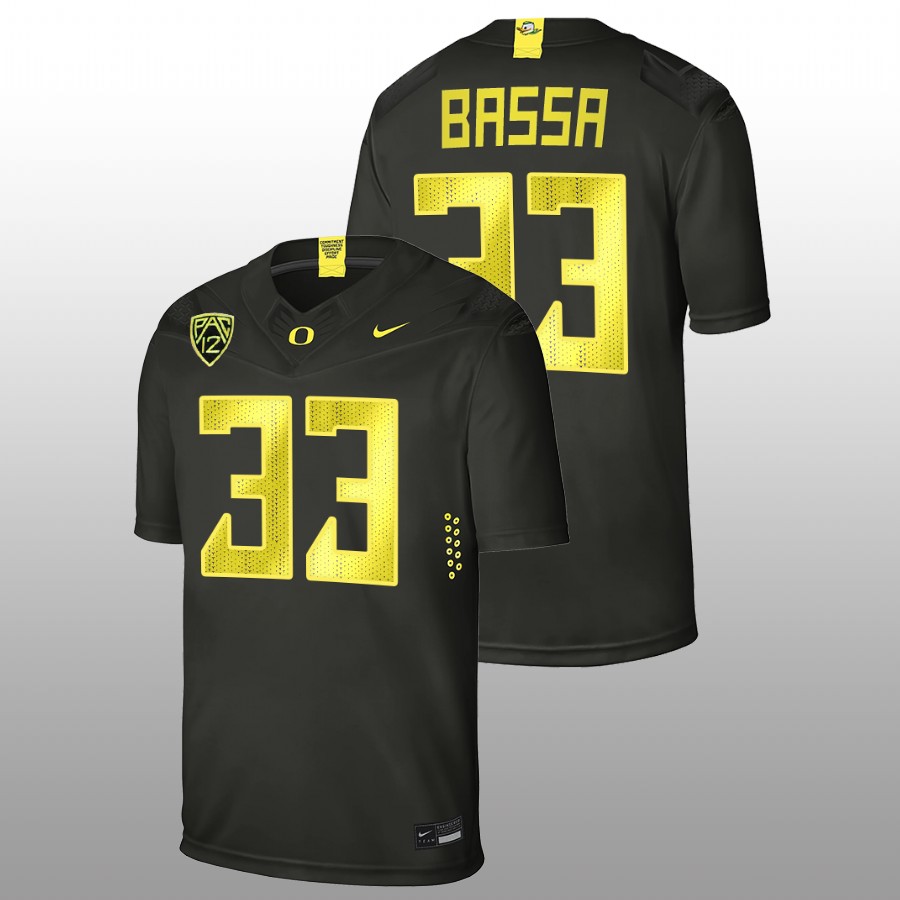 oregon ducks jeffrey bassa black college football men jersey