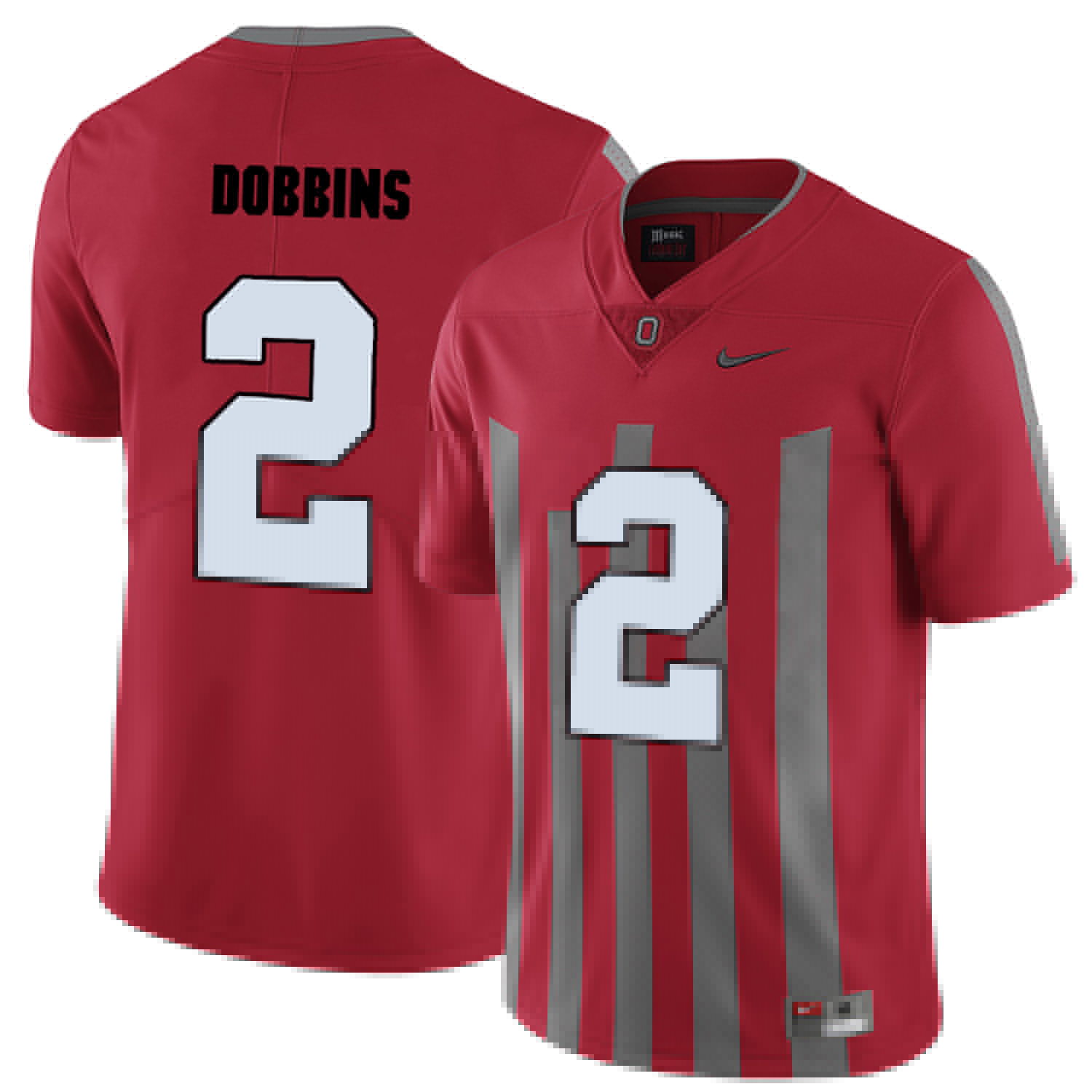 oregon ducks red j.k. dobbins college football portrait jersey