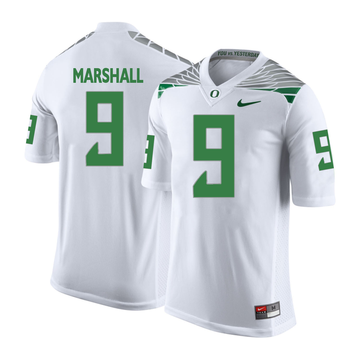 oregon ducks white byron marshall college football portrait jersey