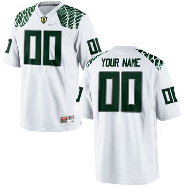 oregon ducks white customized football jersey