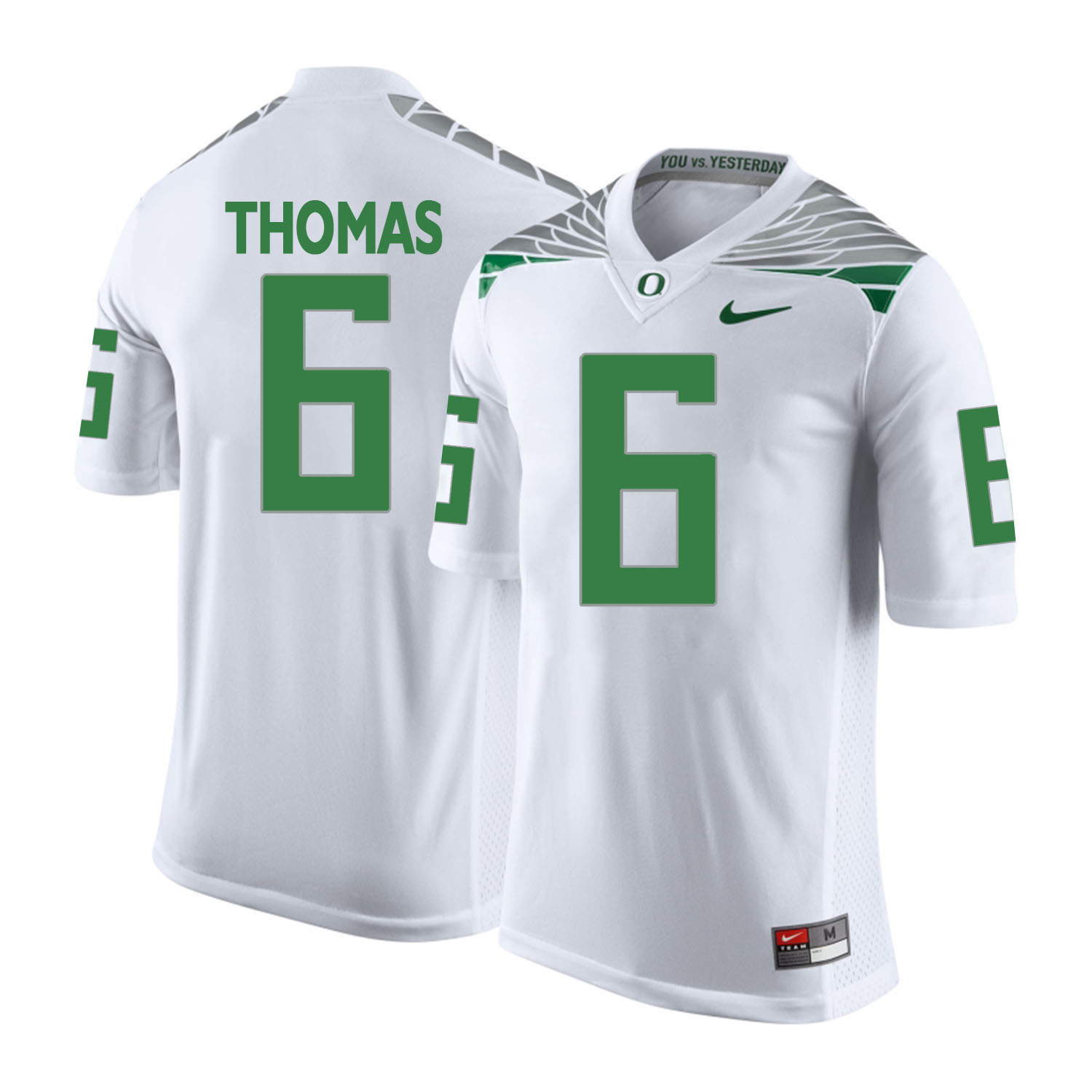 oregon ducks white de'anthony thomas college football portrait jersey