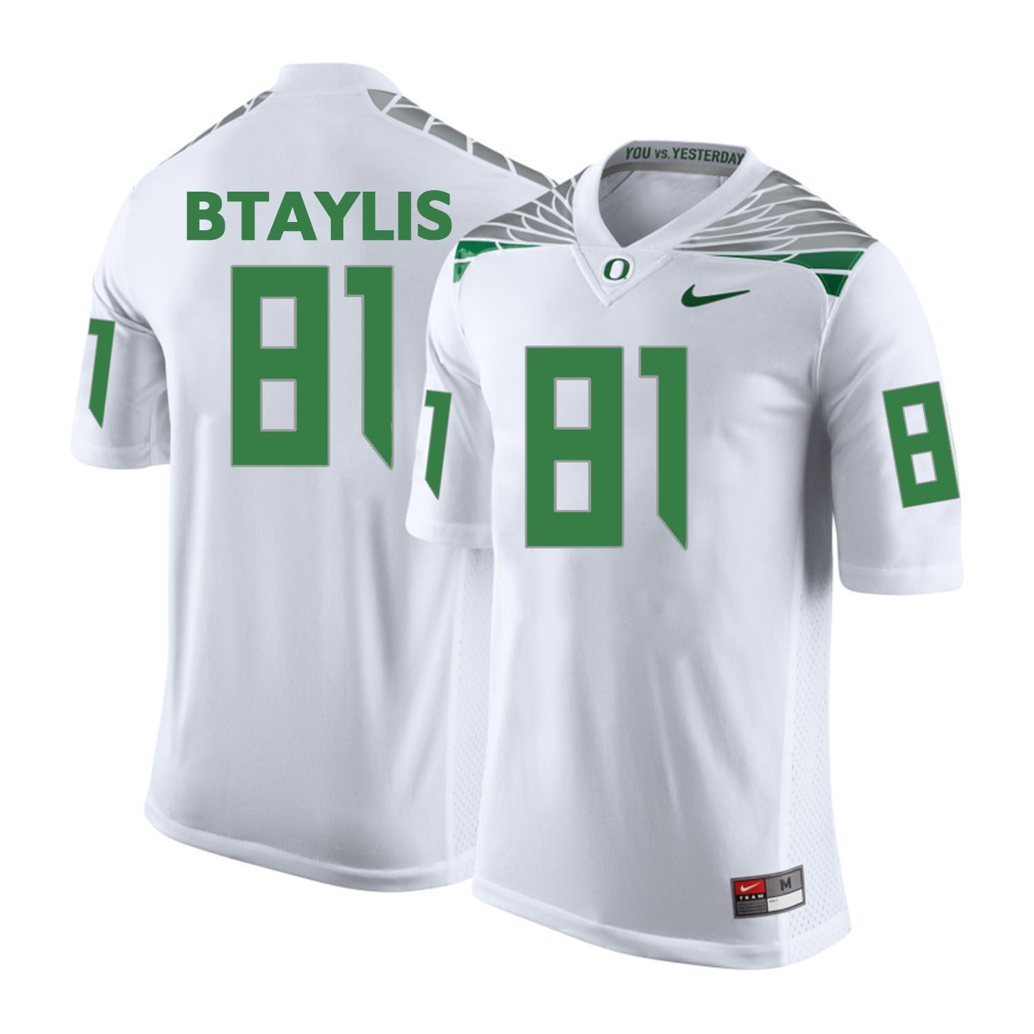 oregon ducks white evan baylis college football portrait jersey