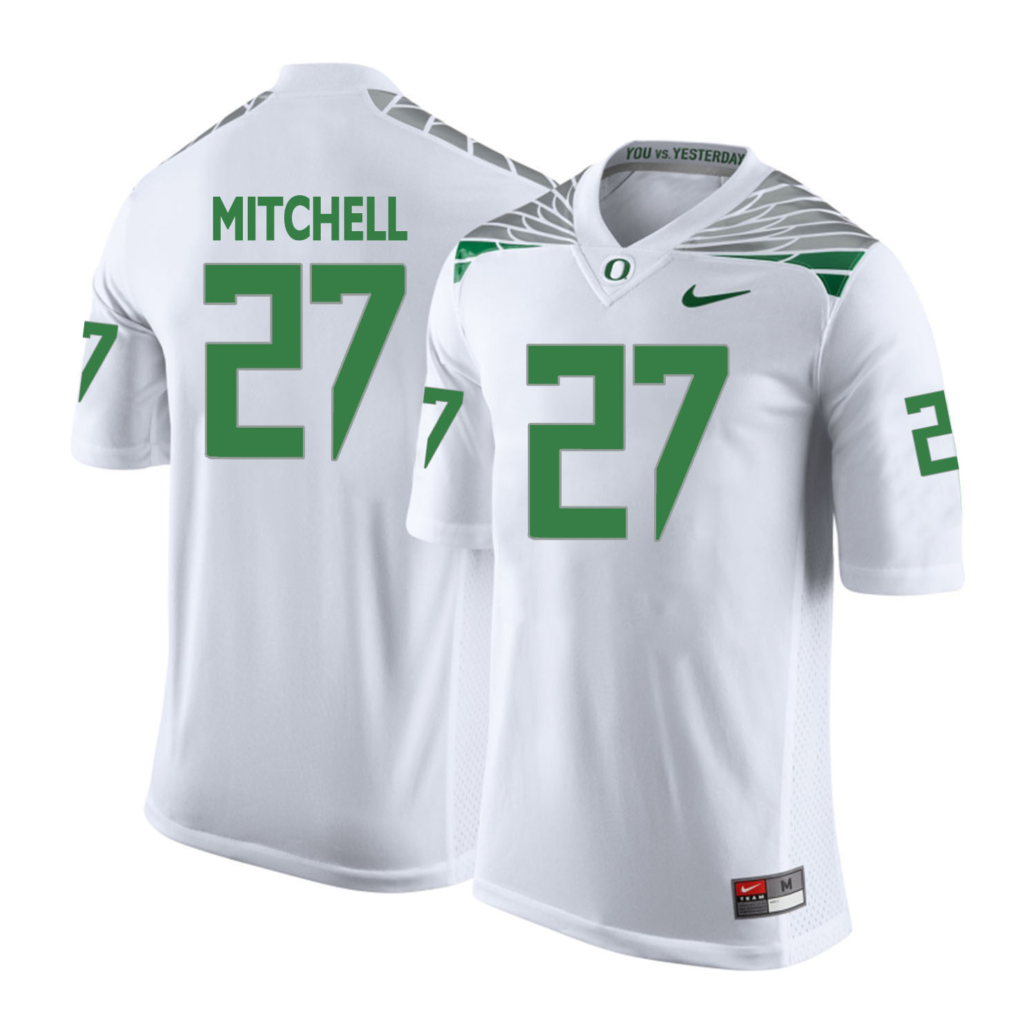 oregon ducks white terrance mitchell college football portrait jersey