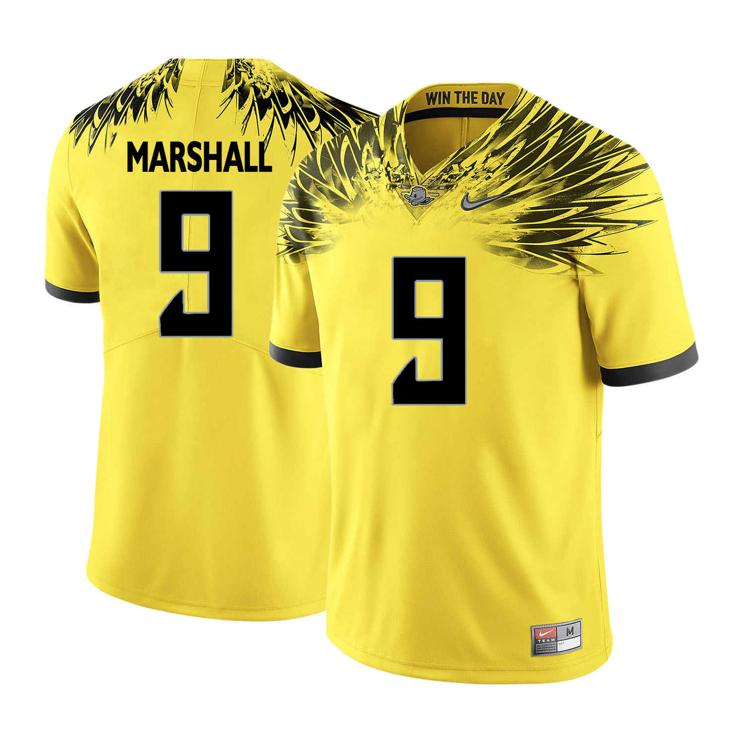 oregon ducks yellow byron marshall college football portrait jersey