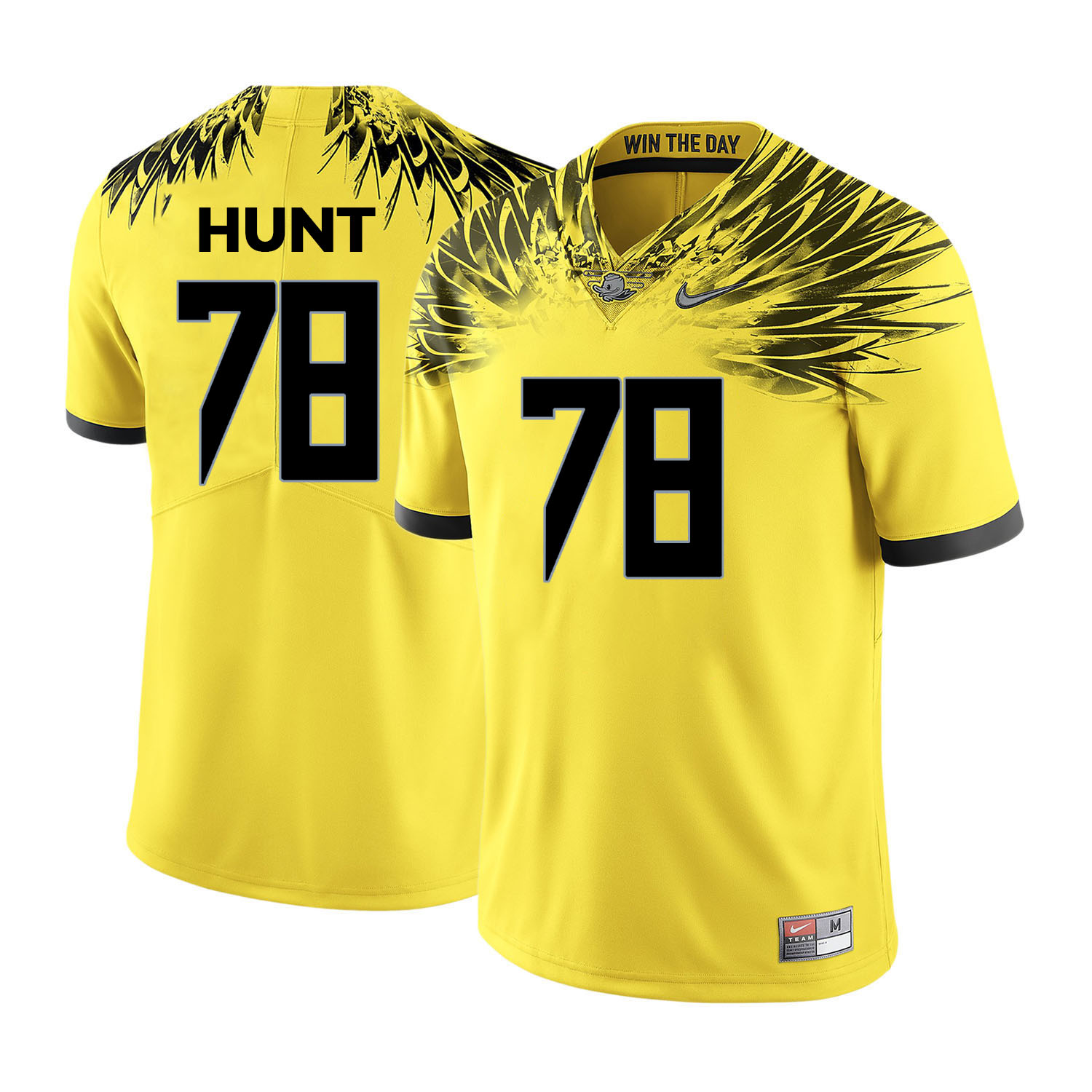 oregon ducks yellow cameron hunt college football portrait jersey