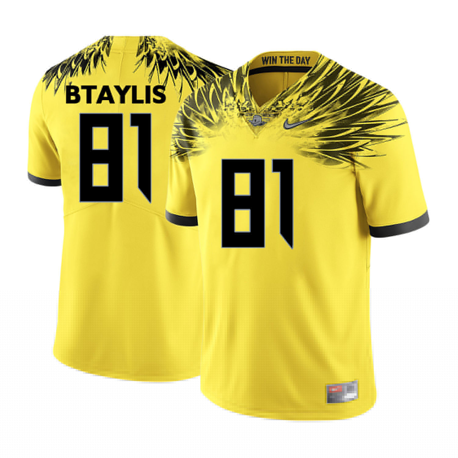 oregon ducks yellow evan baylis college football portrait jersey