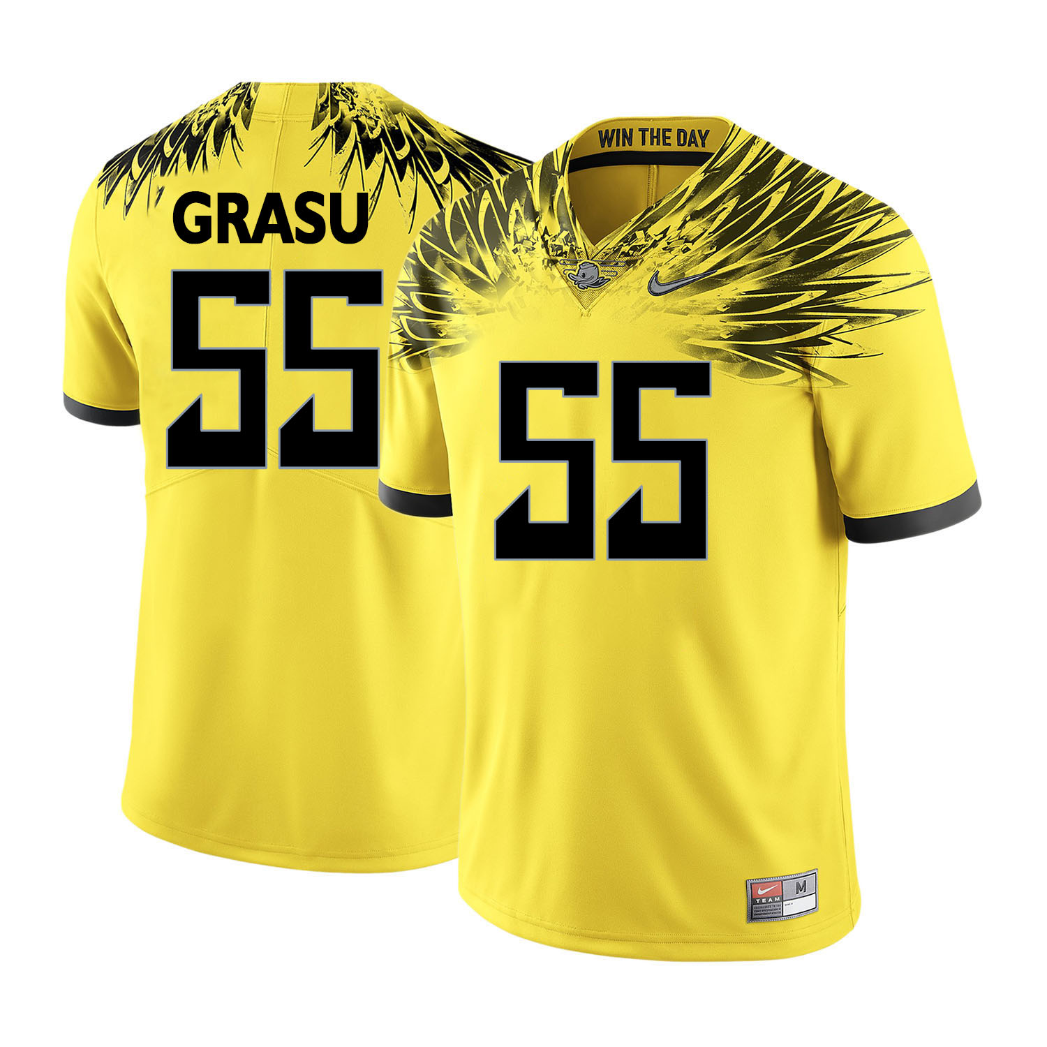 oregon ducks yellow hroniss grasu college football portrait jersey