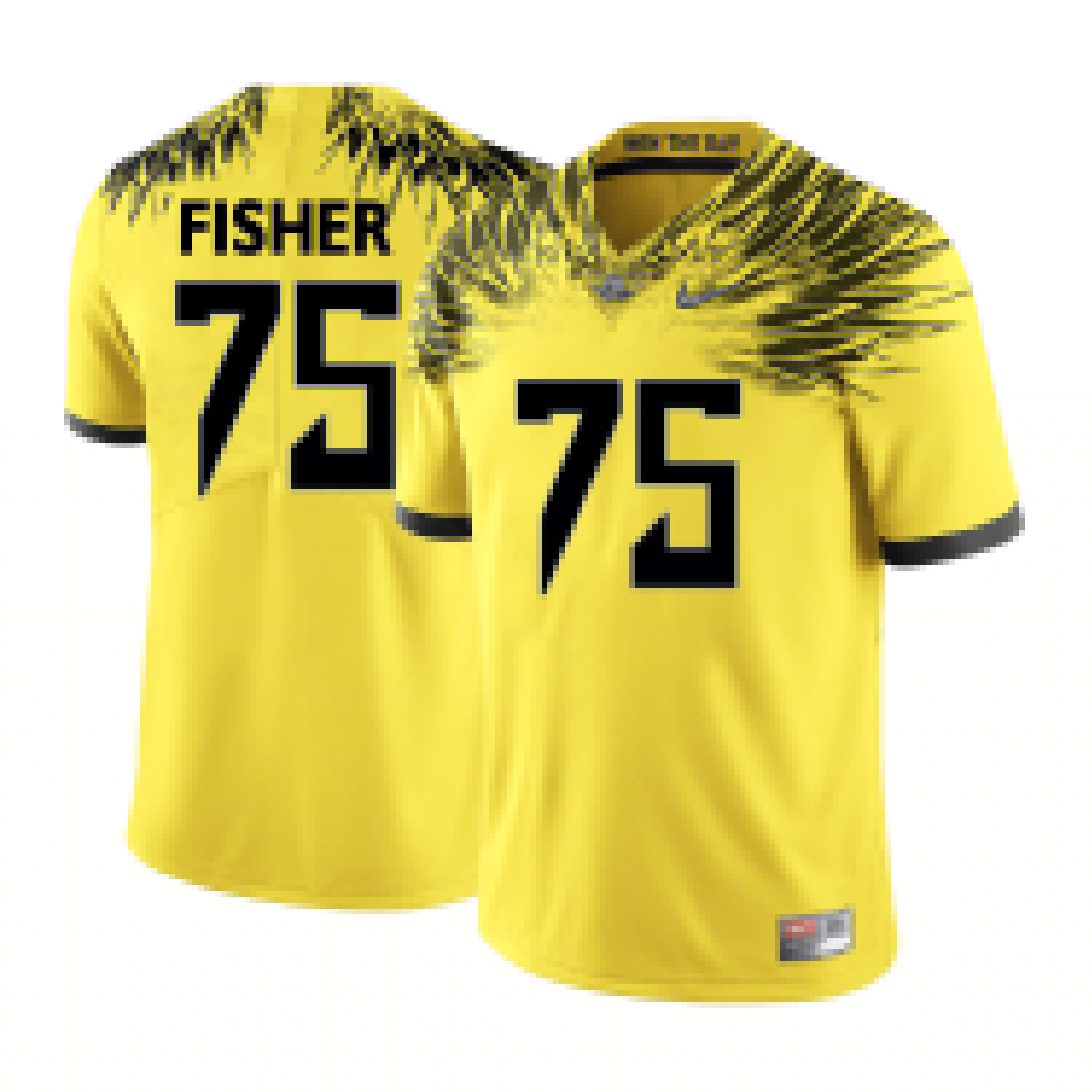 oregon ducks yellow jake fisher college football portrait jersey