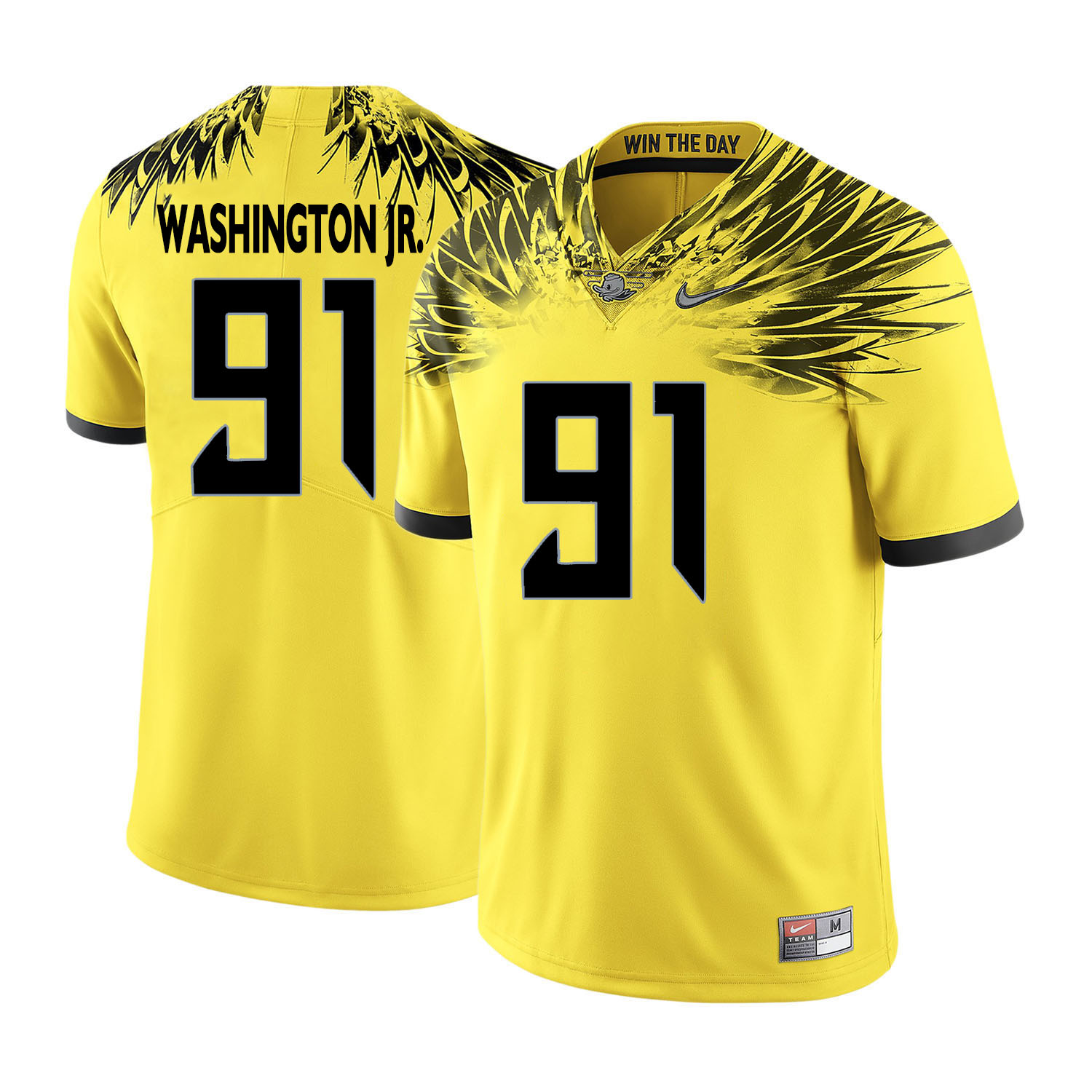oregon ducks yellow tony washington jr. college football portrait jersey