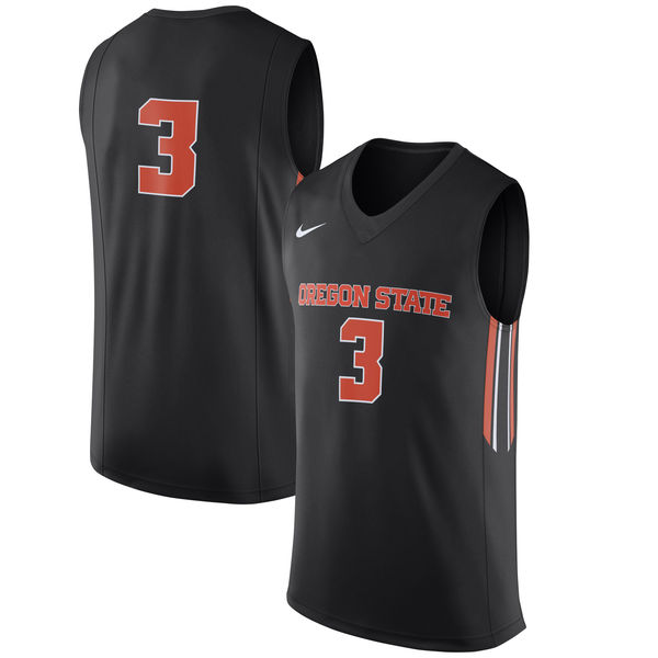 oregon state beavers 3 black basketball jersey