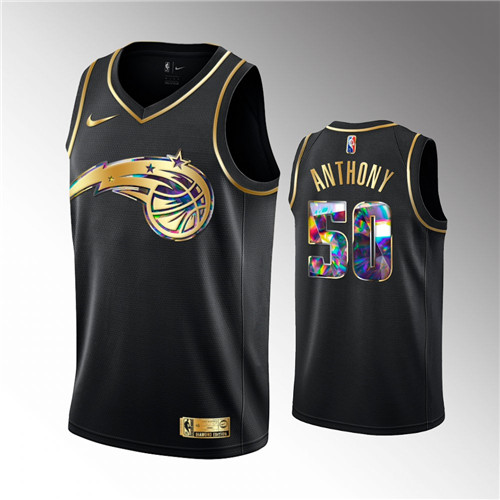 Orlando Magic Cole Anthony 2021-22 Golden Edition 75th Anniversary Black stitched Jersey #50
