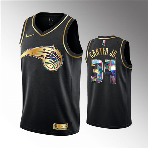 Orlando Magic Wendell Carter Jr. 2021-22 Golden Edition 75th Anniversary Black stitched Jersey #34