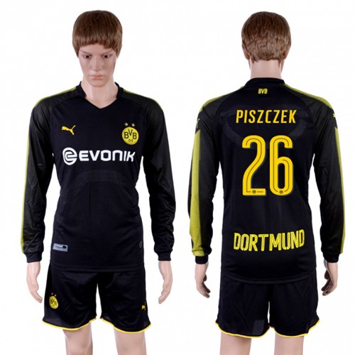 ortmund #26 Piszczek Away Long Sleeves Soccer Club Jersey