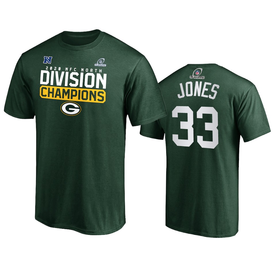 packers aaron jones green 2020 nfc north division champions t shirt