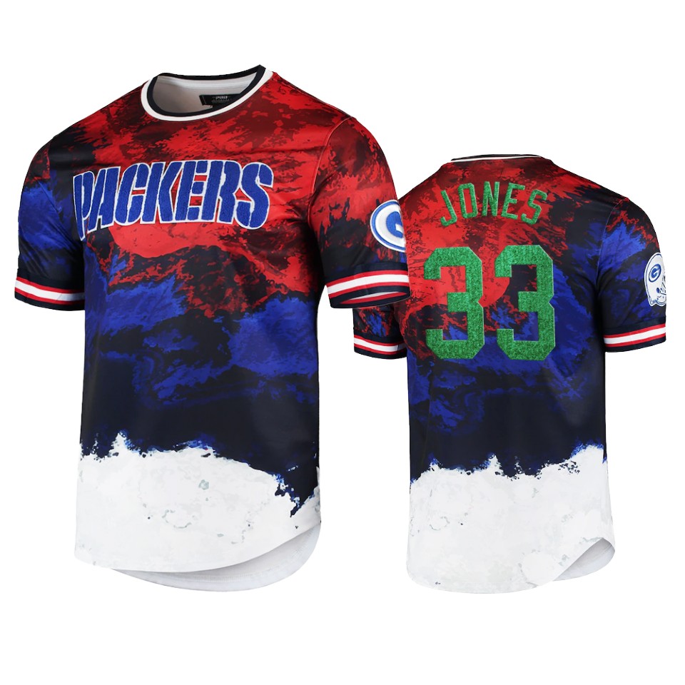 packers aaron jones navy red americana dip dye t shirt