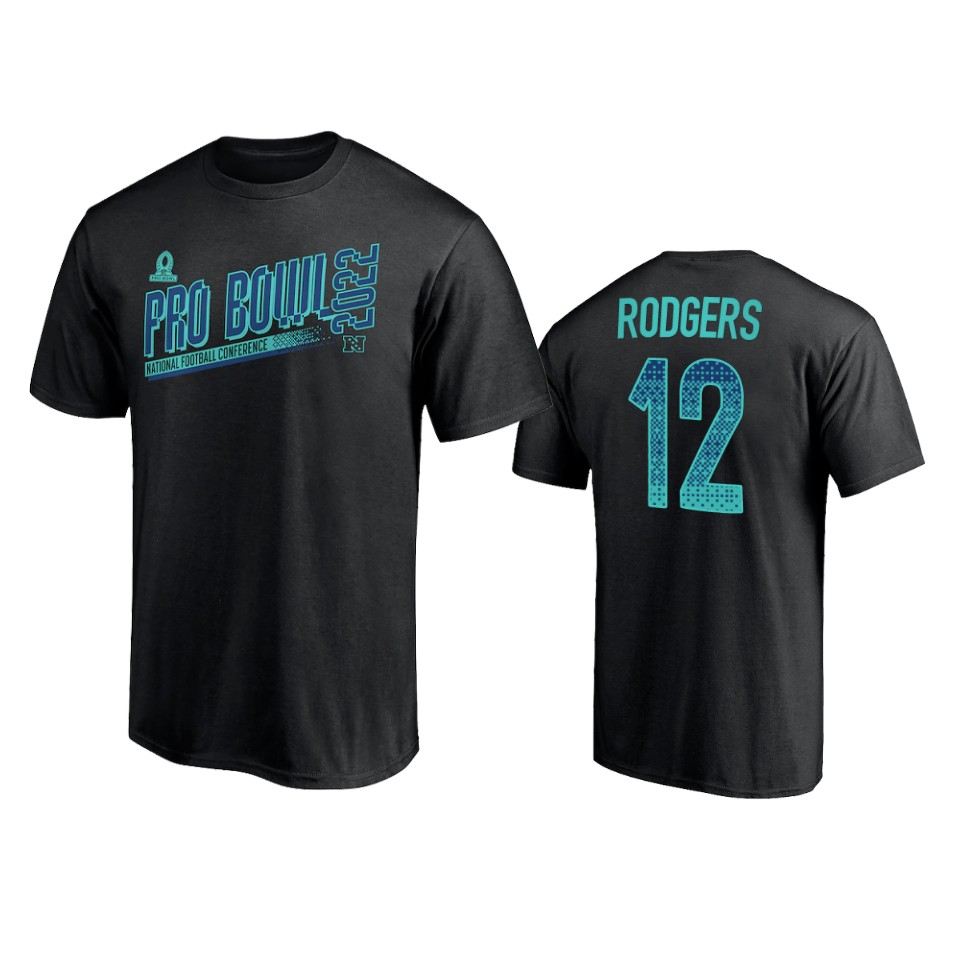 packers aaron rodgers black 2022 nfc pro bowl t shirt