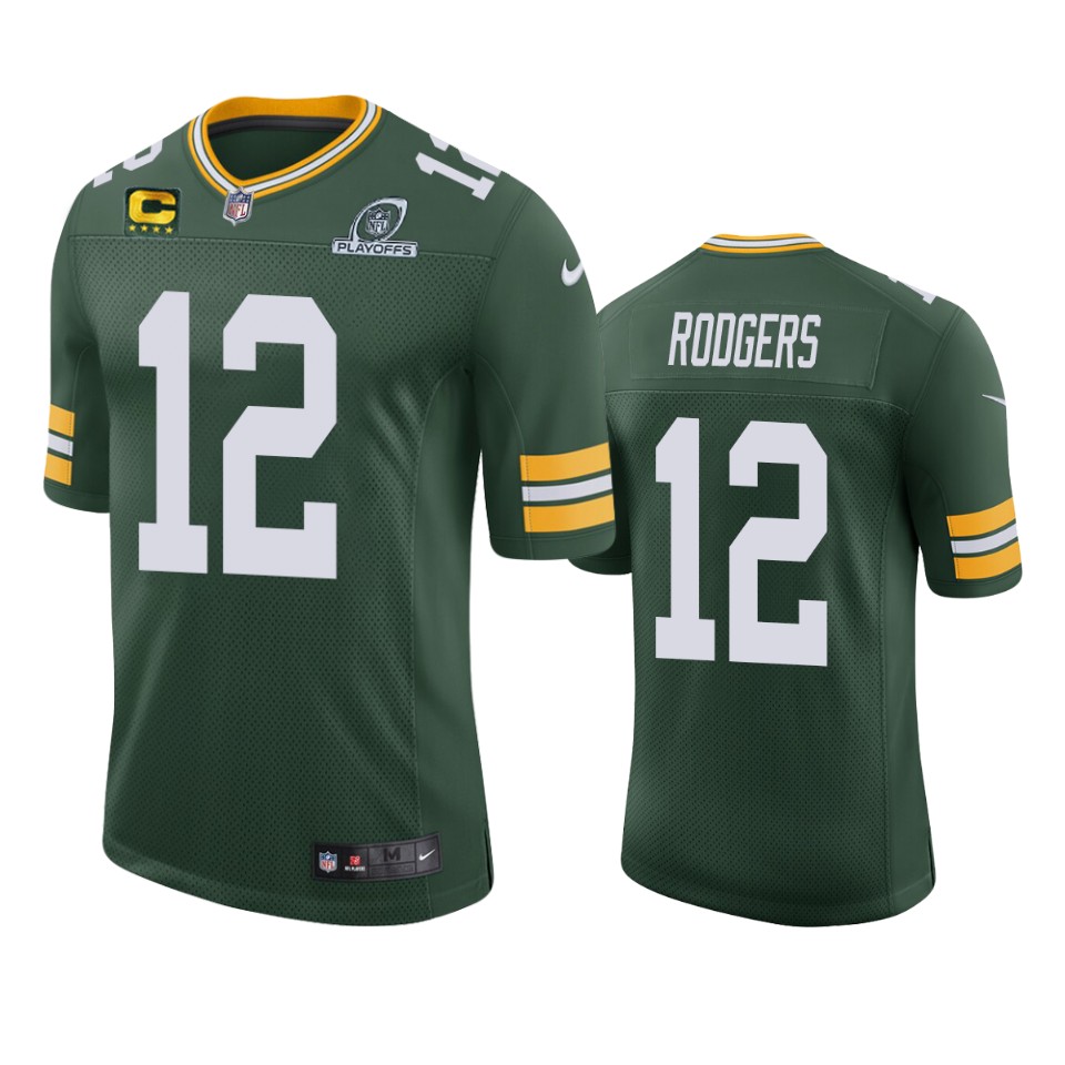 packers aaron rodgers green 2020 nfl playoffs jersey