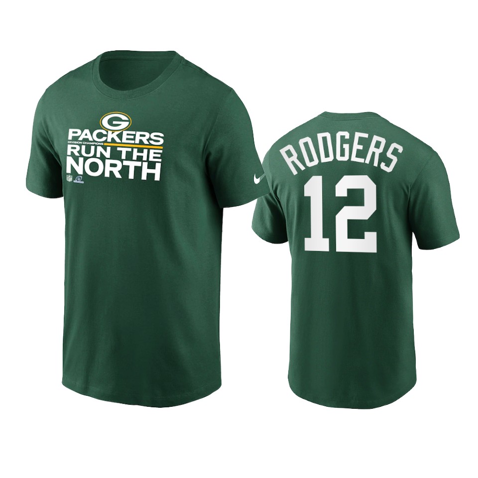 packers aaron rodgers green 2021 nfc north division champions t shirt