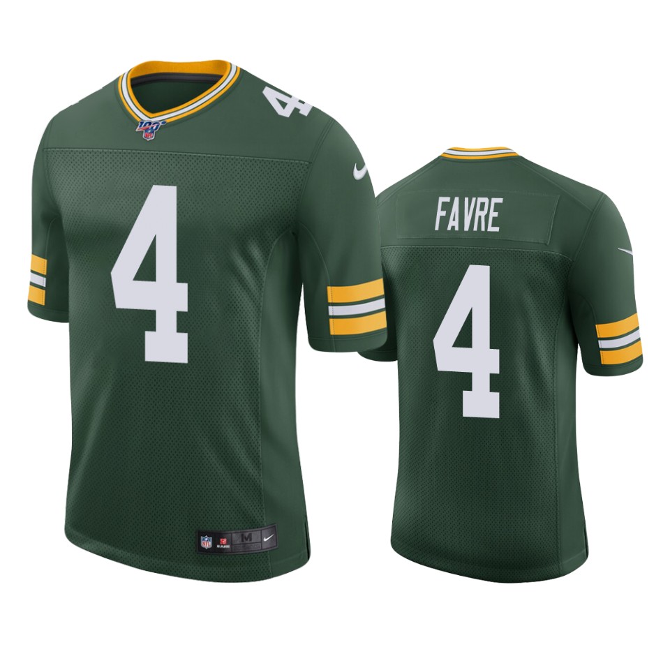 packers brett favre green limited 100th season jersey