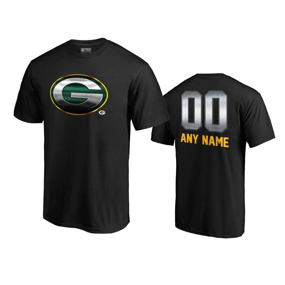 packers custom black midnight mascot logo t shirt