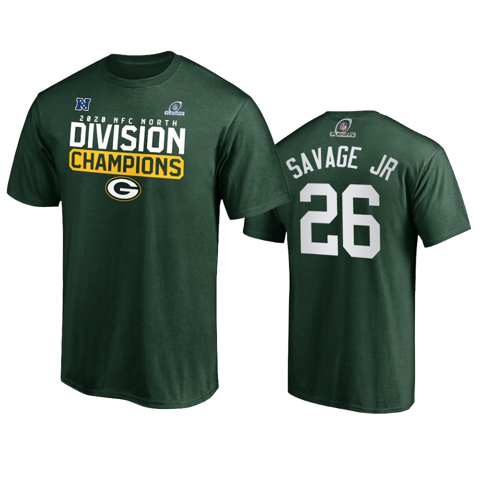 packers darnell savage jr. green 2020 nfc north division champions t shirt