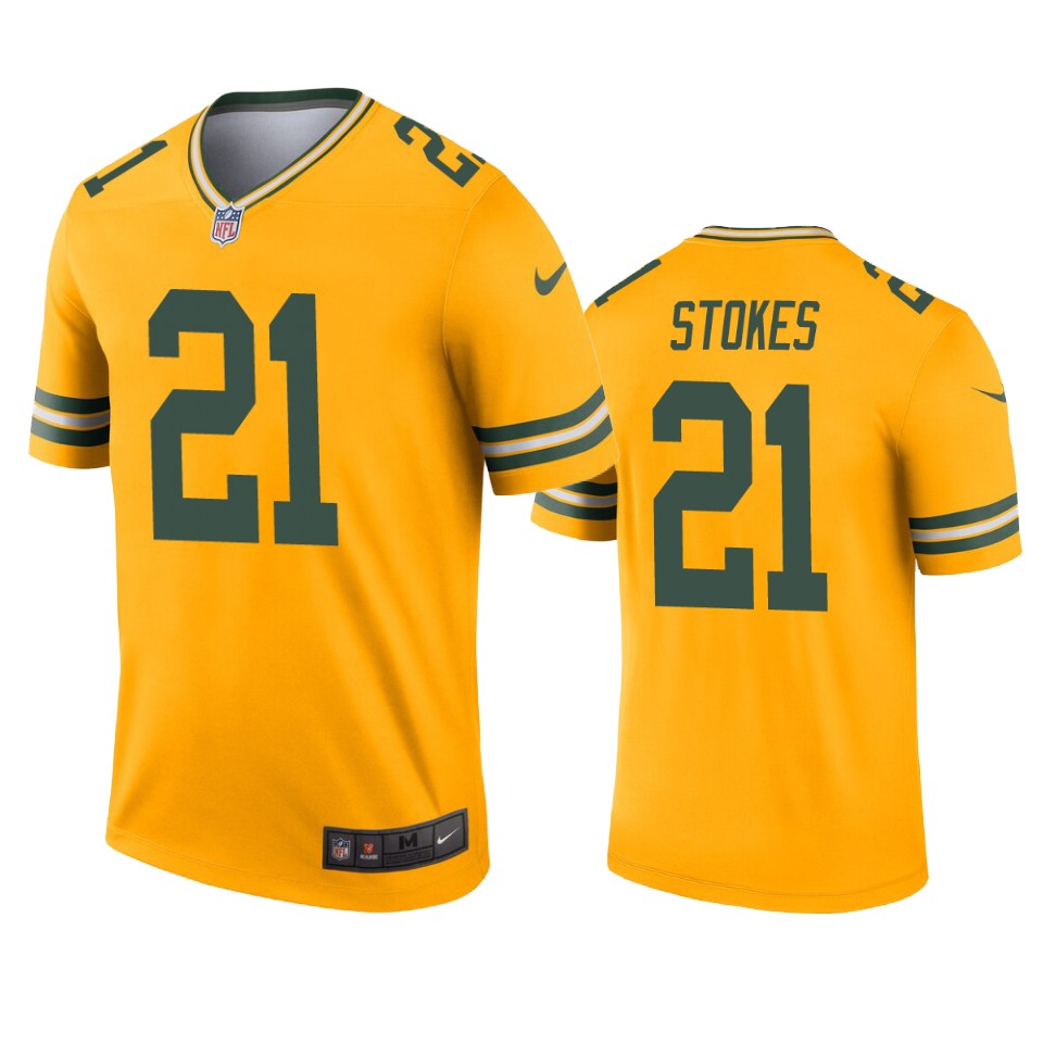 packers eric stokes gold inverted legend jersey