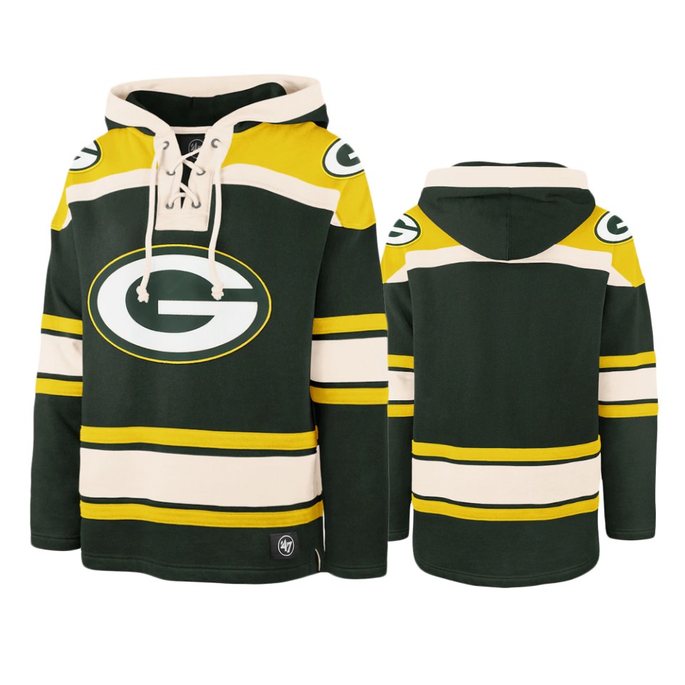packers green gold lacer v neck pullover hoodie