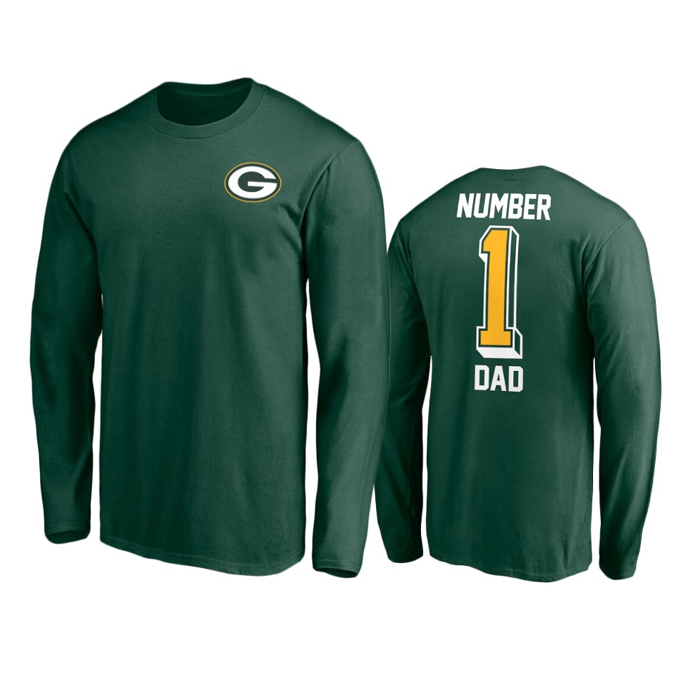 packers green long sleeve no 1. 1 dad t shirt