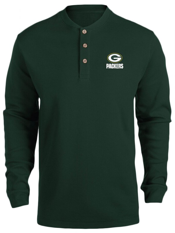 packers green maverick thermal henley t shirt