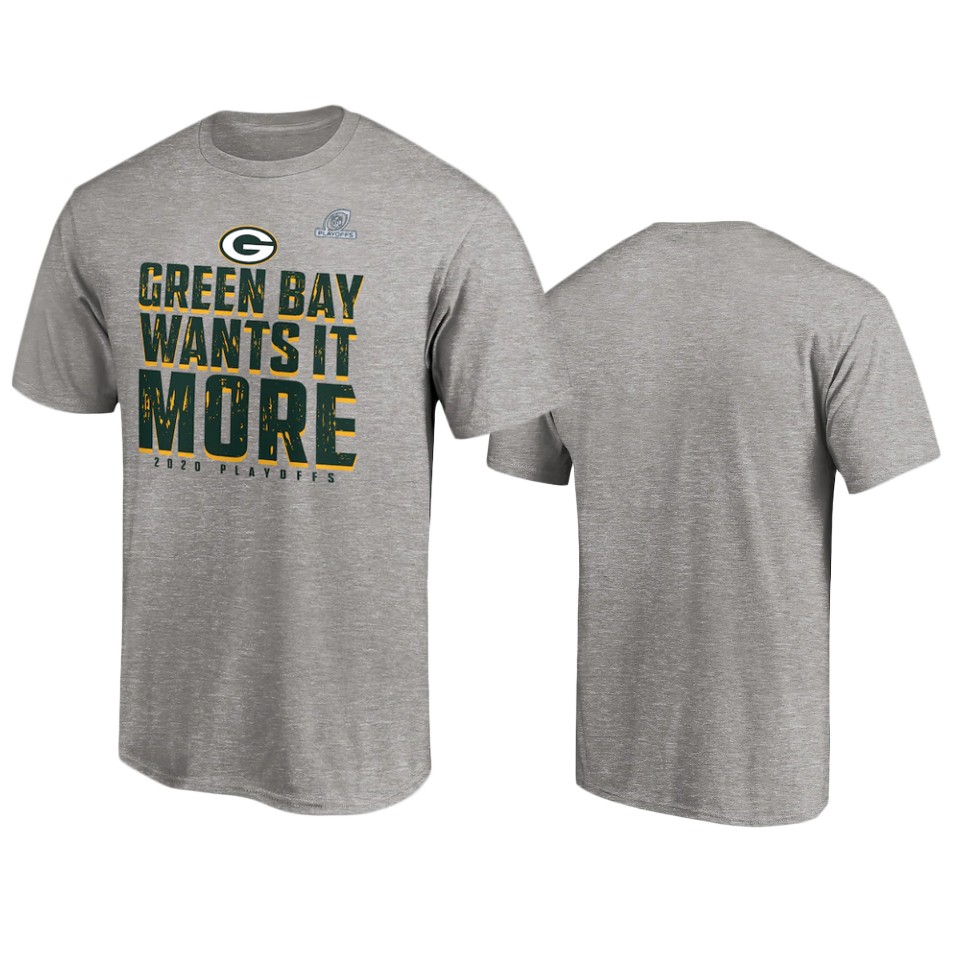 packers heather gray 2020 nfl playoffs shift t shirt