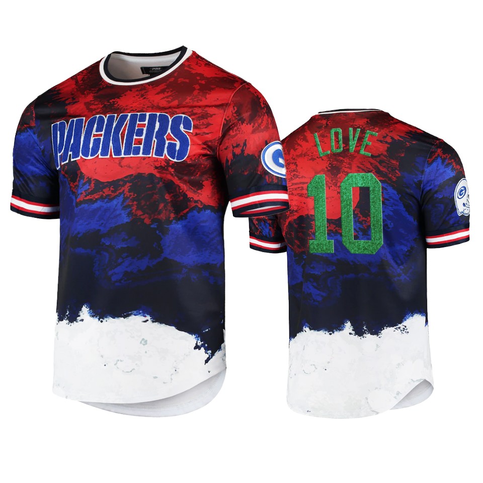 packers jordan love navy red americana dip dye t shirt