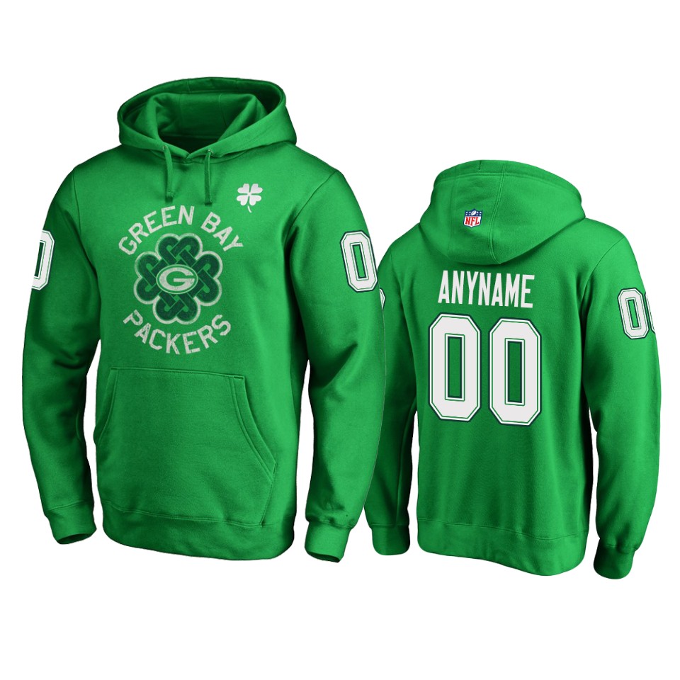 packers kelly green custom st. patrick's day hoodie