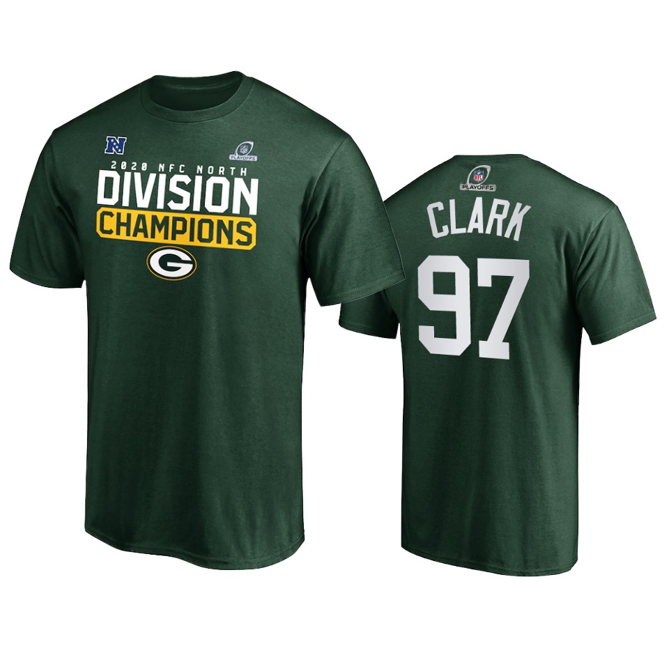 packers kenny clark green 2020 nfc north division champions t shirt