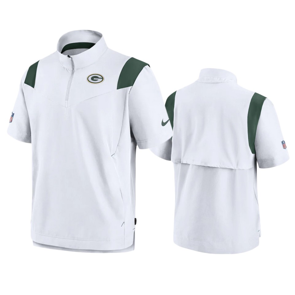 packers white sideline coaches quarter zip jacket