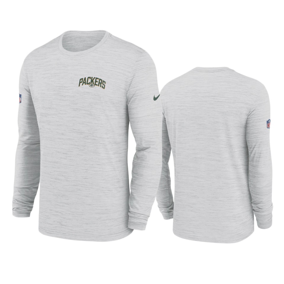 packers white velocity athletic stack long sleeve t shirt