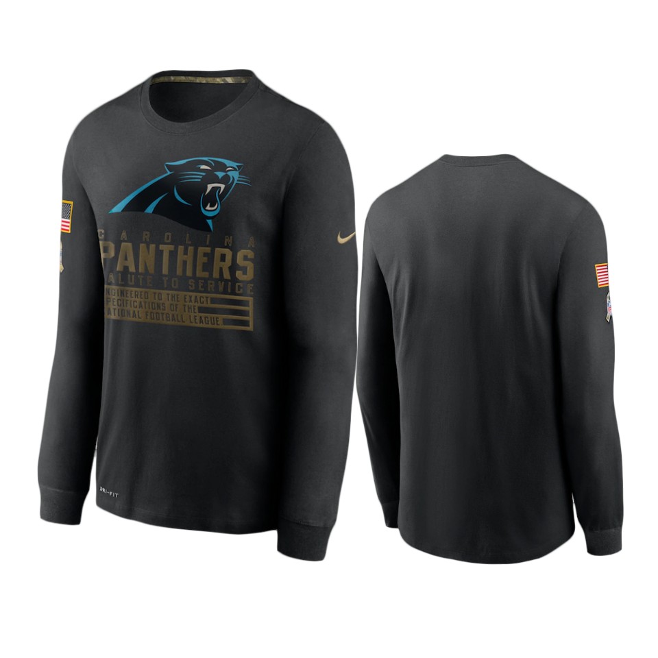panthers black 2020 salute to service sideline performance long sleeve t shirt