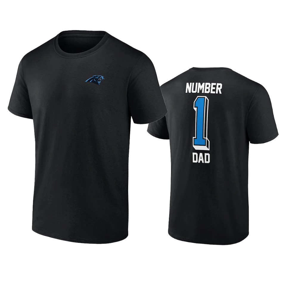panthers black fathers day number one dad t shirt