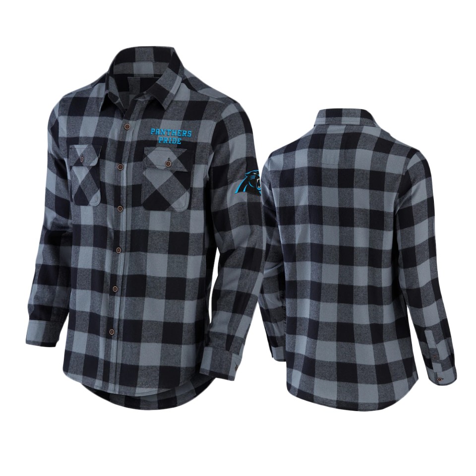 panthers black nfl darius rucker flannel button up shirt