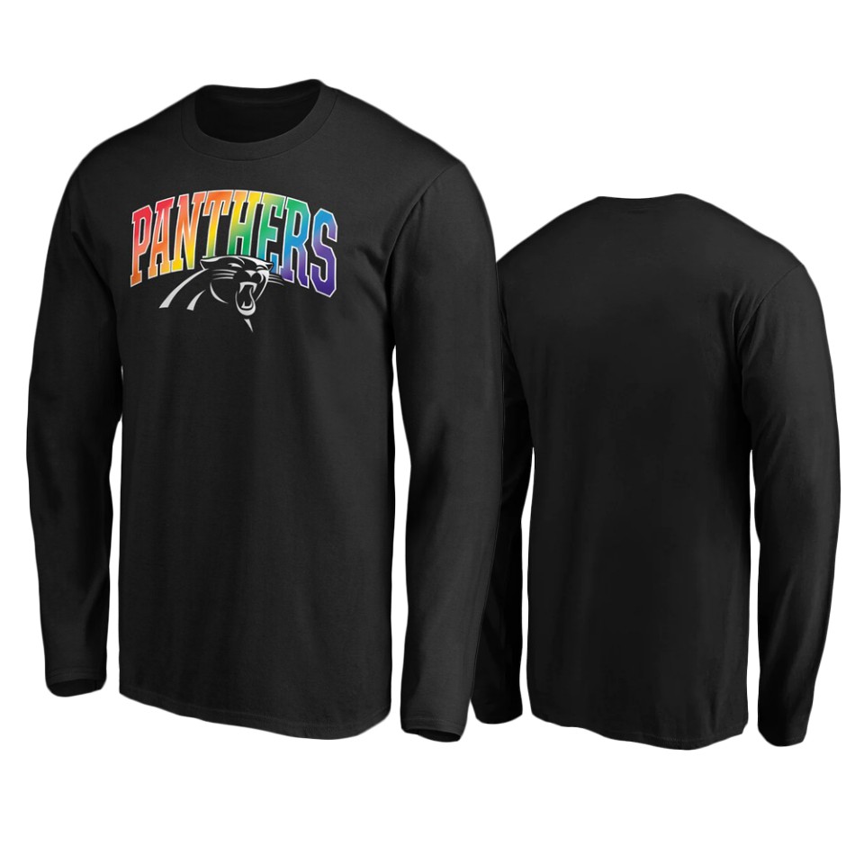 panthers black pride logo long sleeve t shirt