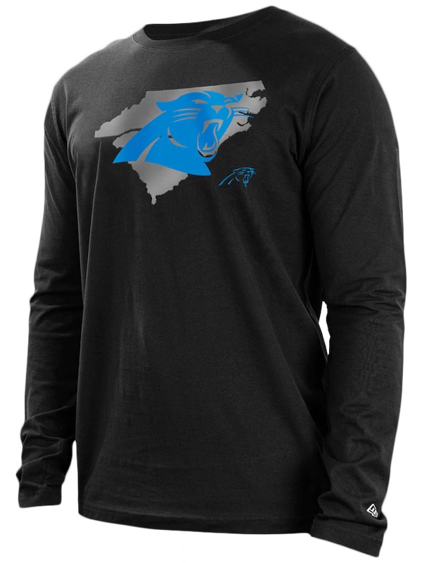 panthers black state long sleeve t shirt