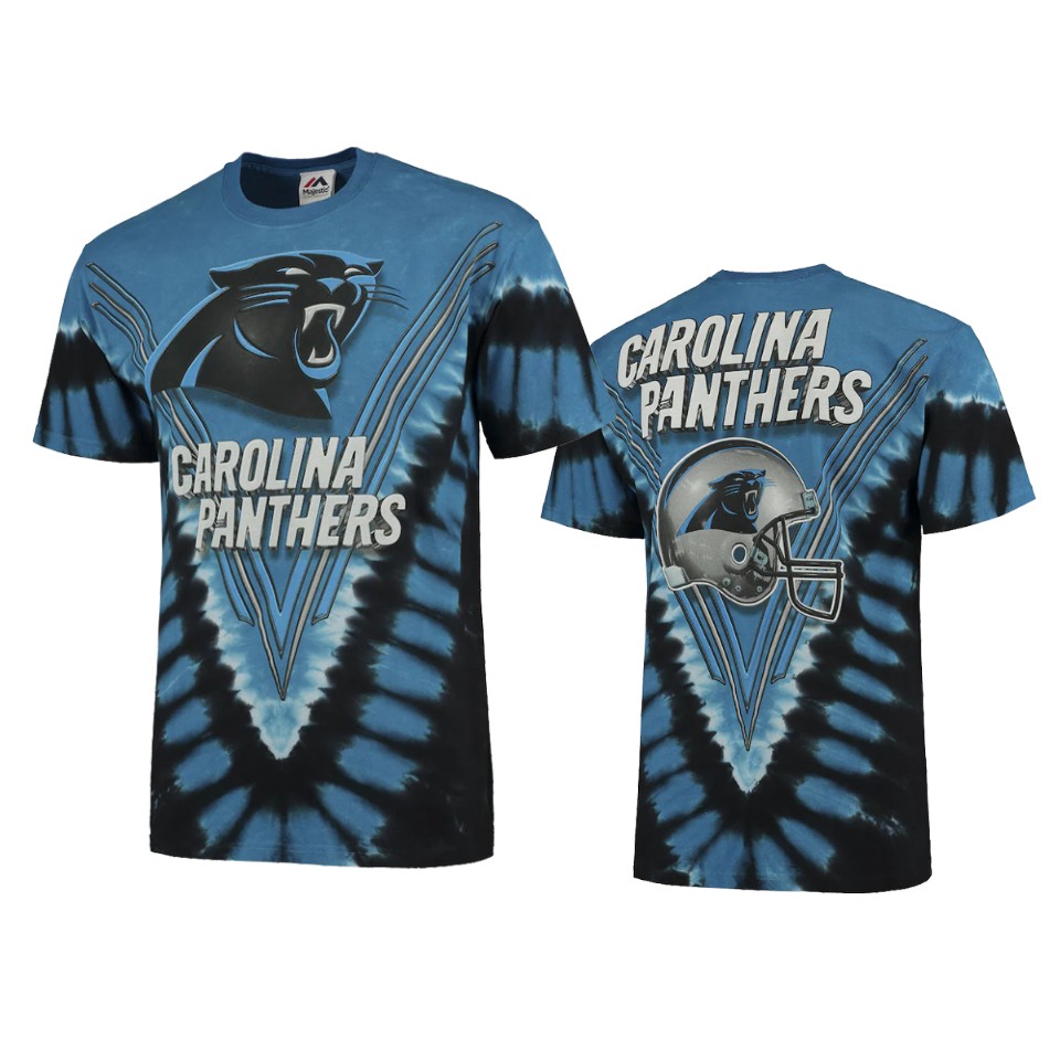 panthers blue tie dye v t shirt