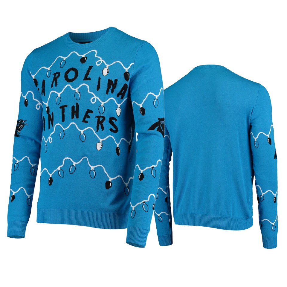 panthers blue ugly christmas gifts sweater