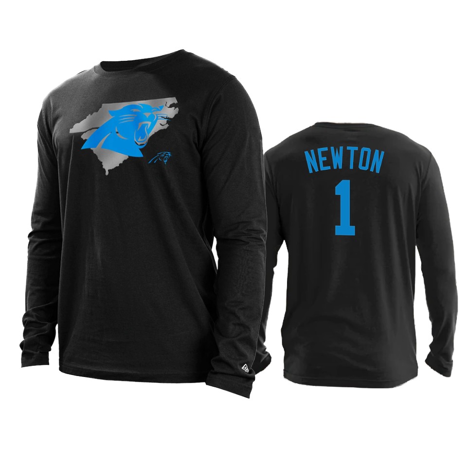 panthers cam newton black state long sleeve t shirt