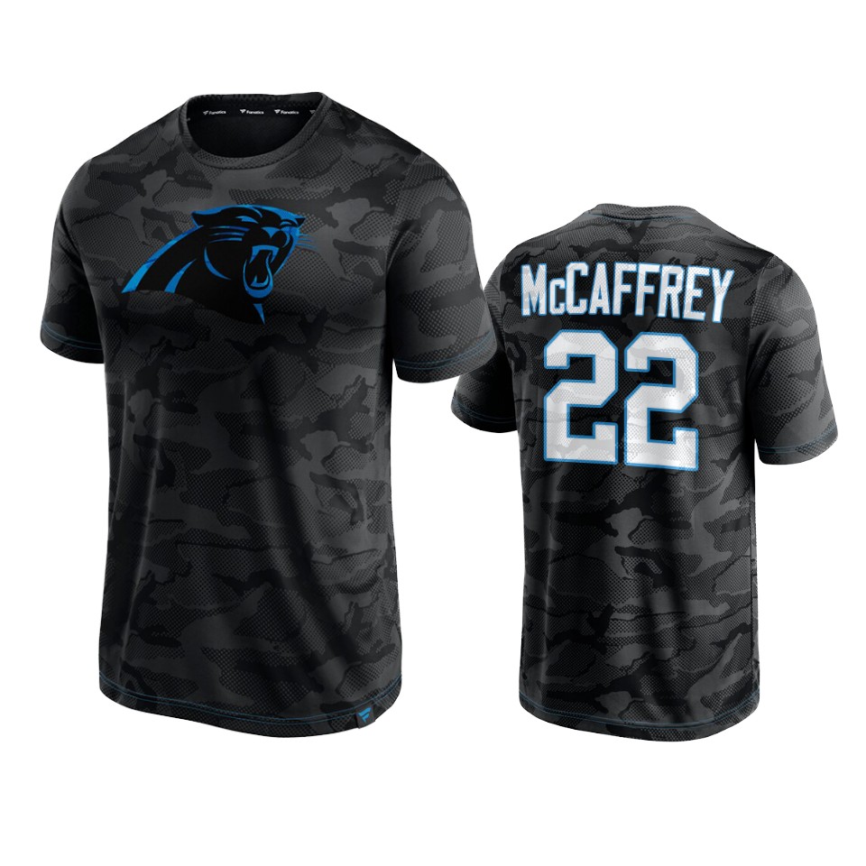 panthers christian mccaffrey black camo jacquard t shirt