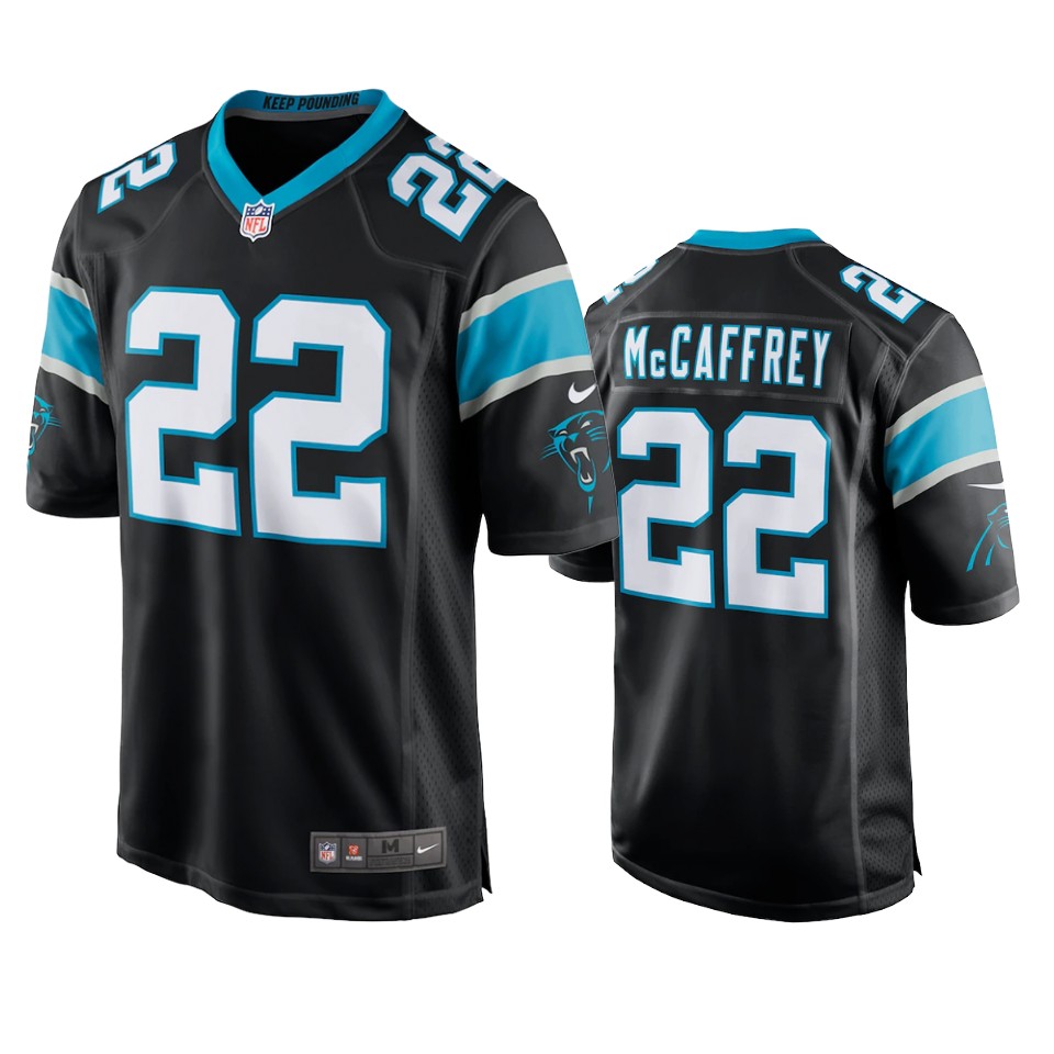 panthers christian mccaffrey black game jersey