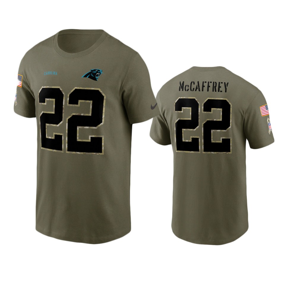 panthers christian mccaffrey olive 2022 salute to service t shirt