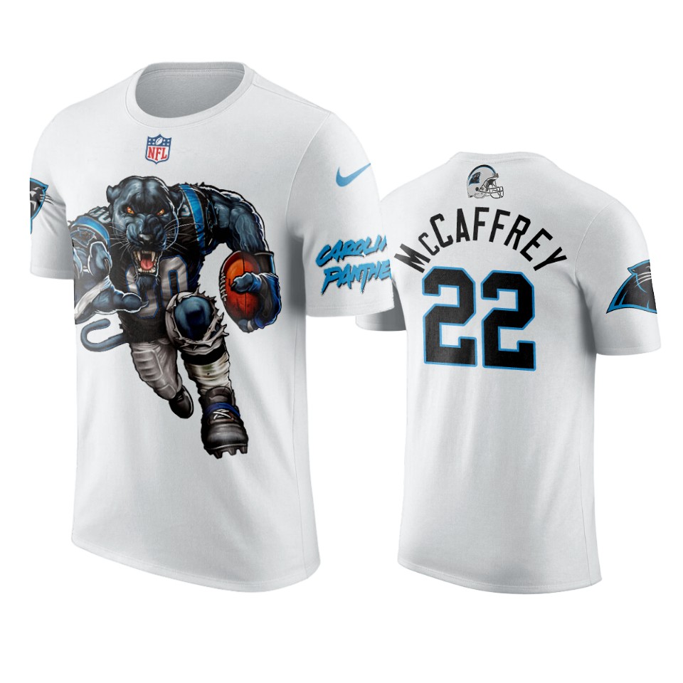 panthers christian mccaffrey white pumped up panther t shirt