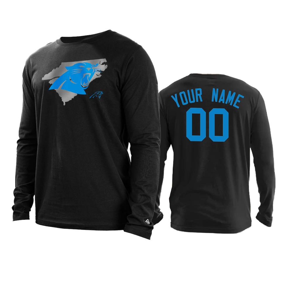panthers custom black state long sleeve t shirt